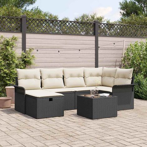 Teenpull – Gartensofa-set 7 Stk. Poly Rattan (1/5)
