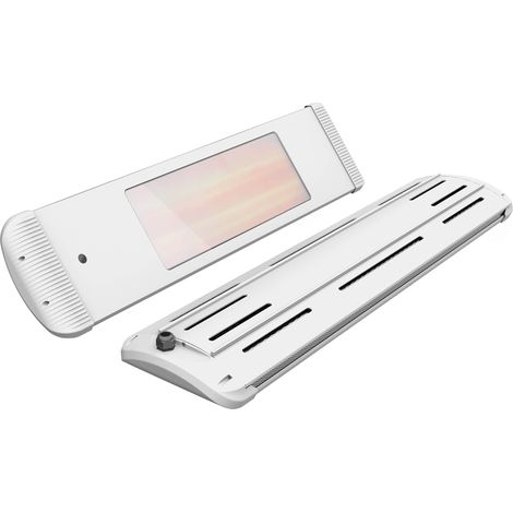 Stufa Elettrica ad Infrarossi 105x25x7,5 cm da Parete 1800W Dimmerabile Moel Aaren Bianco
