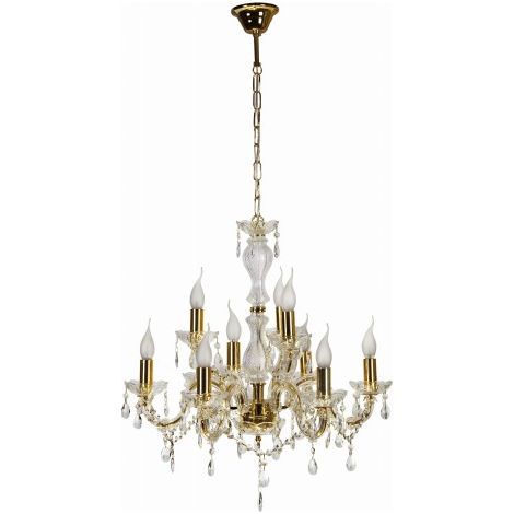 Lampadario Candellux Maria Teresa 9xE14 oro cristallo