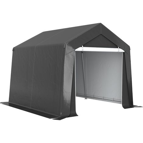 Carport Zeltgarage 3x3 m Wasserdicht Garagenzelt mit Rolltür Belüftungsfenster Verlängerte Kanten Dunkelgrau