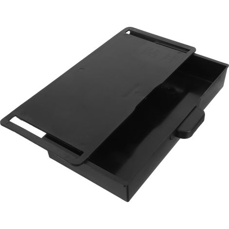 Organiseur de bureau - Tiroir de rangement autocollant en plastique noir - Tiroir caché sous la table avec poignée - Boîte à tiroirs extensible pour le bureau et la maison (1/5)