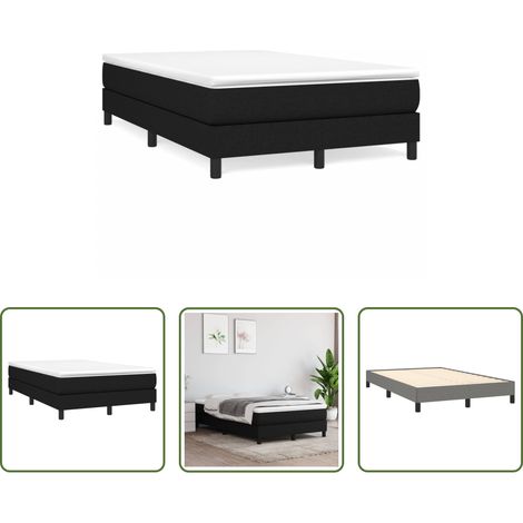 Matelas à ressorts ensachés - Sommier à lattes de lit avec matelas noir 120x190 cm tissu (1/5)