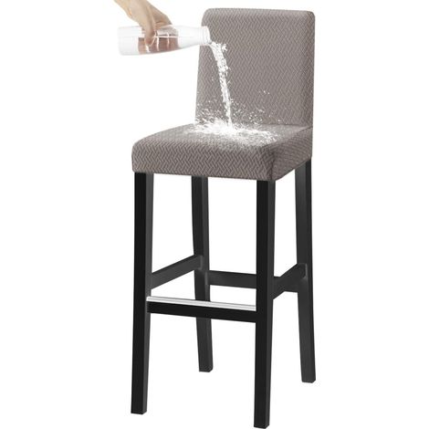 Housse de tabouret de bar extensible et lavable, 1 pièce, taupe (1/5)