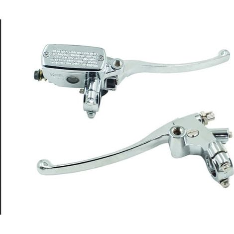 Maître-cylindre de frein hydraulique de moto 22 mm, levier d'embrayage chromé (1/5)