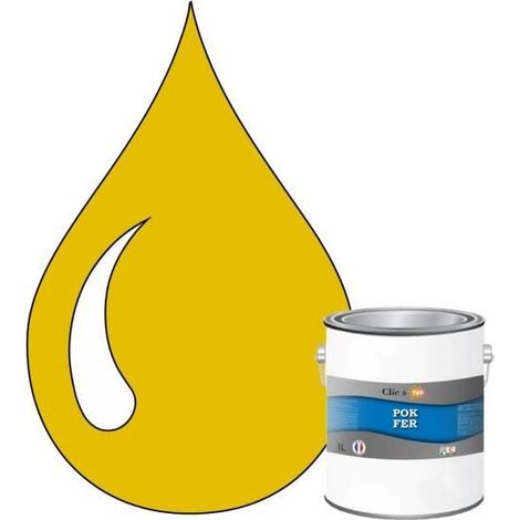 Peinture Fer Antirouille – Métal Extérieur Intérieur, Satinée, Protection Rouille - 1L - RAL 1003 - Jaune de sécurité