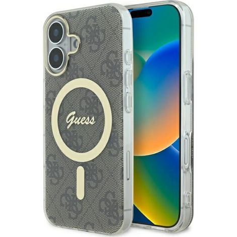 Guess GUHMP16SH4STW iPhone 16 6.1" marrone/custodia rigida marrone IML 4G MagSafe (1/5)