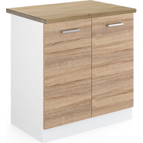 Mobile lavello cucina R-Line, Sonoma, 80 cm , PL Rovere, Vicco