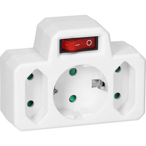 Verteiler 1x2P+Z, 2x2P/II mit Schalter OR-AE-13191(GS) Schuko (1/5)