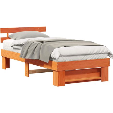 Maison Exclusive - Estructura de cama con cabecera Marrón cera 90 (1/5)