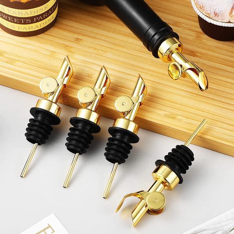 4 hochwertige Flaschenausgießer – für Wein, Liköre, Getränke, Cocktails, Öl, Essig und mehr (1/3)