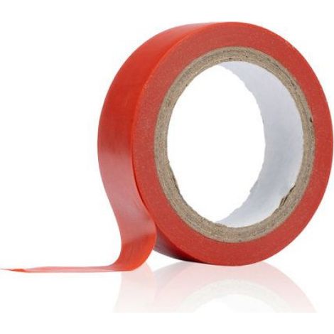 Ruban Isolant - Rouge - 16 mm x 10 m - PVC - Résistance Thermique 80 °C - Pour Isolation Électrique