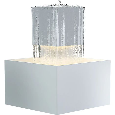 Fontaine d'extérieur en acier inoxydable avec LED - H.65 cm - Argenté - CARDINA
