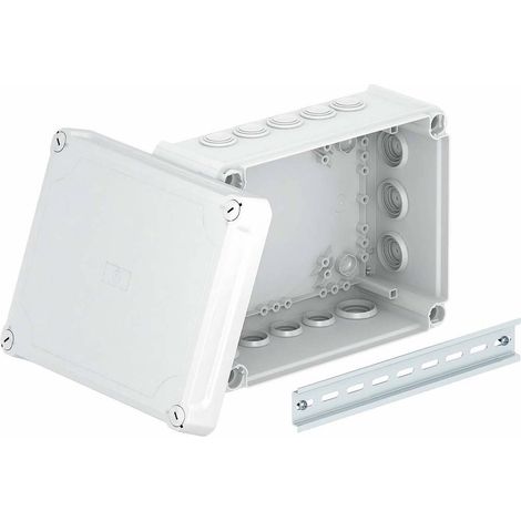 OBO Bettermann Boîte de dérivation pour câbles avec couvercle haut 240x190x115 polypropylène / polycarbonate gris clair RAL 7035, 2007716 (1/2)