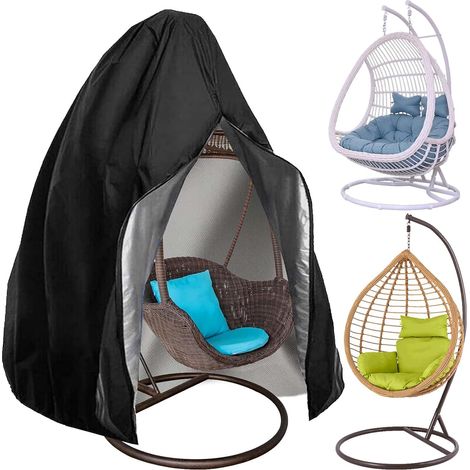 Hängesessel Abdeckung Outdoor,Abdeckung Hängesessel Wasserdicht Winterfest 210D Oxford Gewebe Winddicht Anti-UV Hängestuhl Abdeckunng Schutzhülle für Hängekorb Schwingsessel (190x115cm) (1/5)