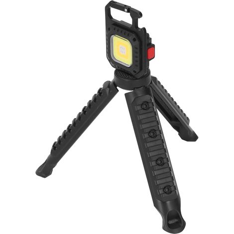 Kompakte, wiederaufladbare und tragbare COB-Taschenlampen, Mini-Taschenlampen mit faltbarem Dreiecksständer zum Angeln und Campen. (1/5)