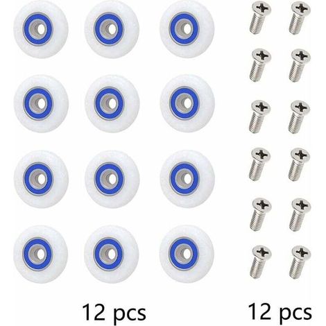 Roulette Porte Douche Roulettes pour Porte de Douche Roulette Porte Douche Roues Roulettes de Rechange Roulette Porte Roulette de Douche pour Porte de Douche avec Des Vis,27 mm de diamètre,Starlight,1 (1/3)