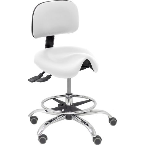 Taburete Zarza similpiel blanco