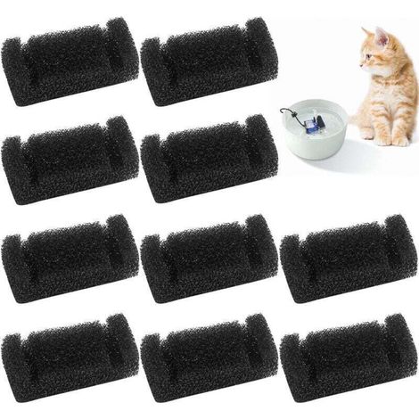 Lot de 10 filtres en mousse pour fontaine à eau pour chat, filtre éponge pour fontaine à chat (1/4)