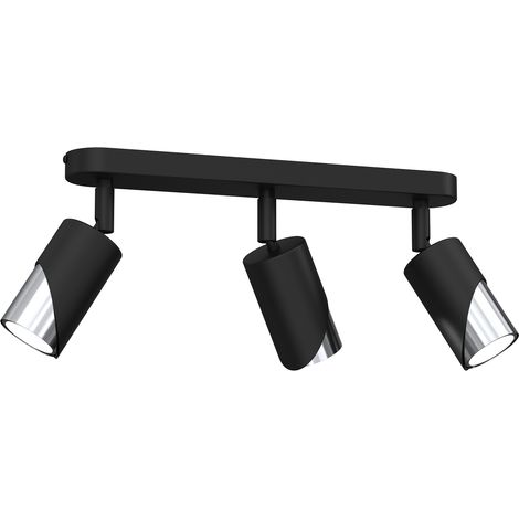 Rail 3 spots orientables noir/chrome GU10 Luminex Shift