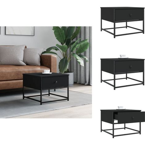 Table basse noir 51x51x40 cm bois d'ingénierie - Table Basse - Meuble Salon - Table D'appoint - Table Côté Canapé - Design Moderne (1/5)