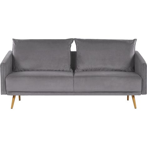 Sofa 3 Seater MAURA Velvet Grey (1/5)