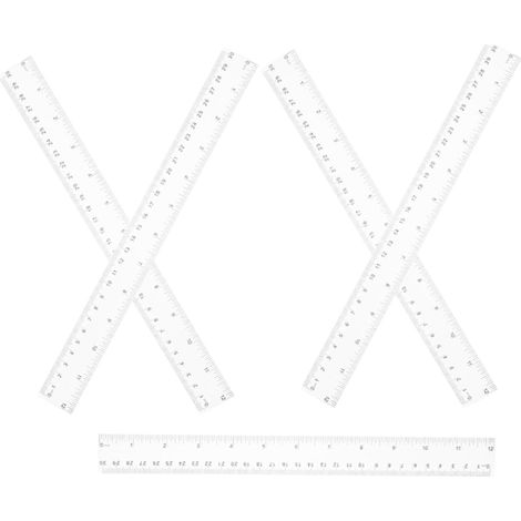 Règle transparente de 30 cm, impression recto verso, lot 5 (1/5)