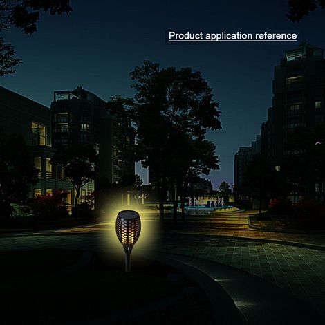Solarbetriebene Gartenfackel mit flackernden Flammen, automatische Zündung, Dämmerungssensor, IP65 wasserdicht (1/5)