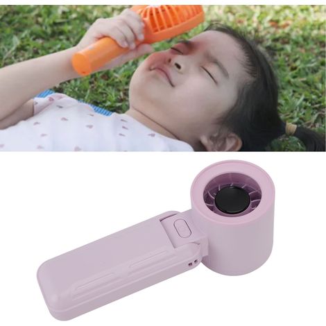 Ventilador turbo portátil, silencioso, 5 velocidades, batería de 3000 mAh, plegable a 135°, pantalla digital, para mano, cuello o escritorio, ideal para viajes, hogar y oficina, color morado. (1/5)