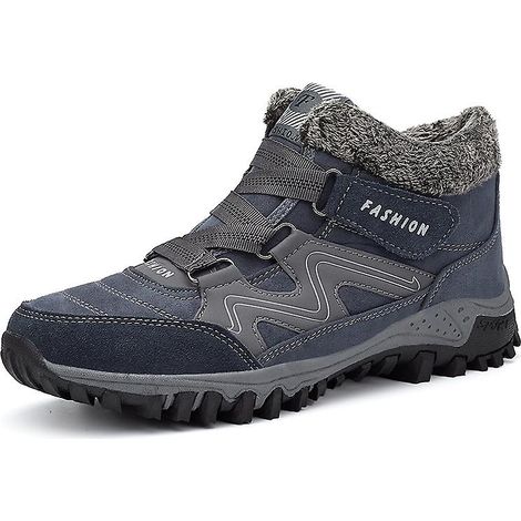 Bottes de neige imperméables pour femmes, faciles à enfiler, avec doublure polaire, chaussures d'hiver chaudes 2K6137 Gris (1/5)