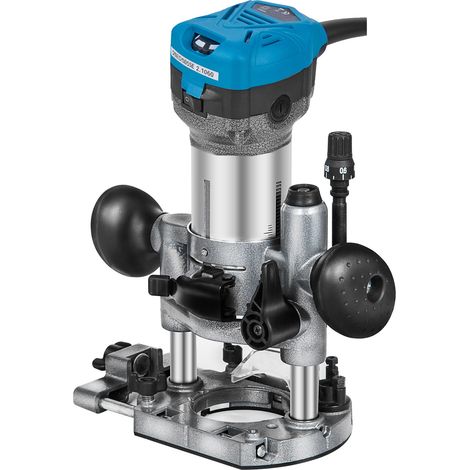 Mophorn Rifilatore Elettrico 710W Fresatrice Compatta per Legno 10000-30000RPM Strumento Multifunzione con Base Affondamento e Base Inclinata (1/5)