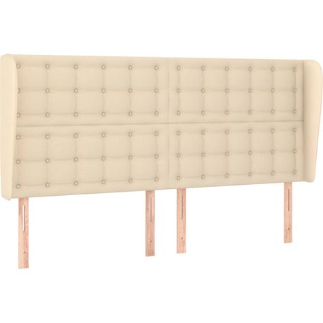 Maison Exclusive - Testiera ad Orecchio Crema 183x23x118/128 cm in Tessuto