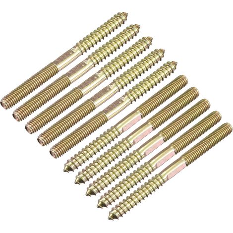 M8x100mm Vis Double Filetage Boulon Cintre, 12pcs Double Tête Cheville Vis Bois pour Meuble Connexion (1/5)