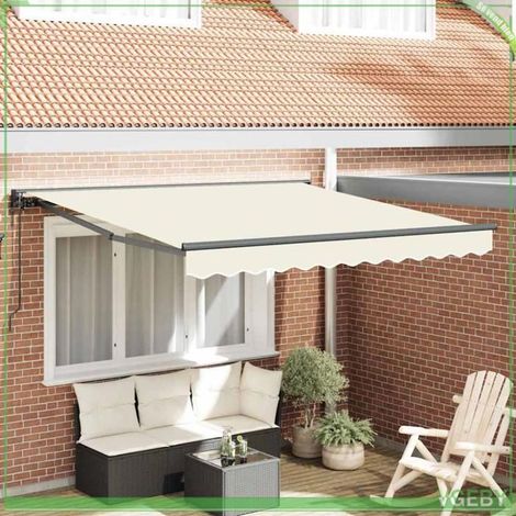 Store rétractable - FAF7291712447792 - 300 x 250 cm - Crème - Tissu résistant UV et eau (1/5)