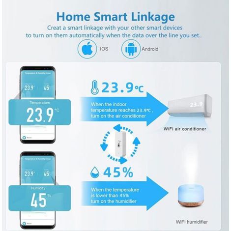 Thermomètre Hygromètre - Capteur Numérique Wi-Fi Pour Température Et Humidité Intérieures - Surveillance À Distance Sous-Sol Garage Cave - 1 Pièce (1/4)