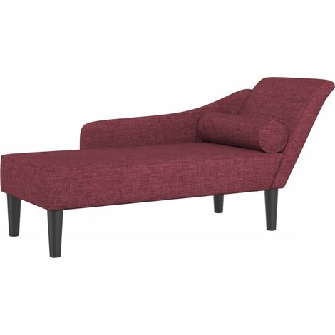 Chaiselongue mit Kissen Weinrot Stoff vidaXL