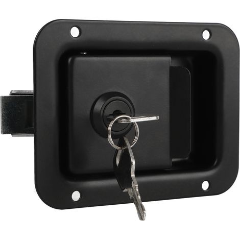 Loquet à palette pour remorque : poignée élégante, robuste et fiable pour camping-car, loquet de coffre à outils avec clé. Convient aux camping-cars, camions et fourgons aménagés. (1/5)
