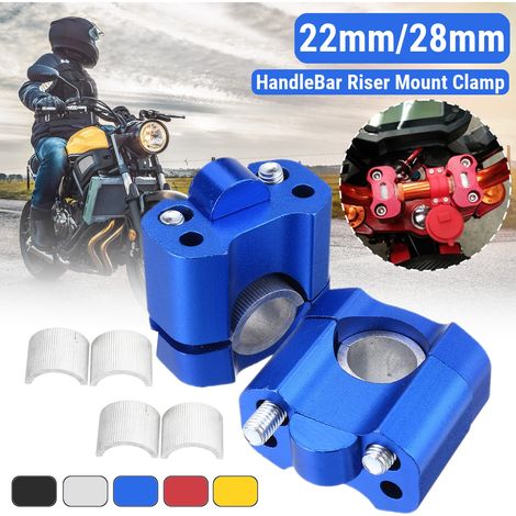 Pair Universal HandlebarBar Riser Mount Clamp Adapter 22 &amp 28mm Dirt Pit Bike ATV (1/2)