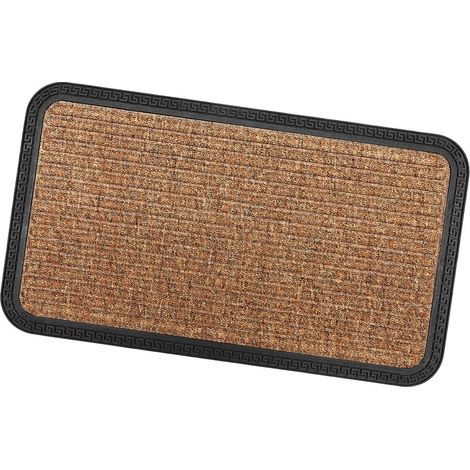 Zerbino Ingresso Antiscivolo Robusto Assorbente Tappeto Gommato Asciugapassi Beige - 25x60 cm