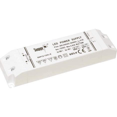 Dehner Elektronik Snappy SNP75-12VL-E Trasformatore per LED Tensione costante 75 W 0 - 5.83 A 12 V/DC non dimmerabile,
