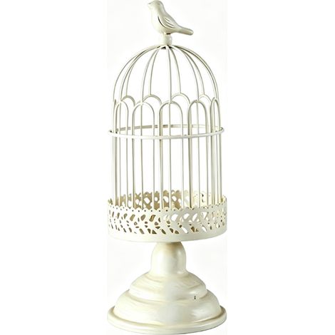 Juego de portavelas decorativos con forma de jaula de pájaros, estilo vintage, ideales para centros de mesa de bodas y decoración del hogar. (1/4)
