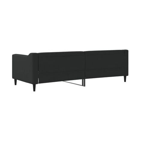 Lit de jour sans matelas, noir, 80 × 200 cm, tissu, tissu doux et respirant, idéal chambre à coucher, style moderne, montage simple (1/5)