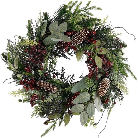 Mica Decorations Couronne de Noël Rouge H11xl40xL40cm (1/4)