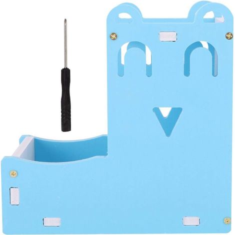 Automatischer 2-in-1 Futter- und Wasserspender für Hamster/Ratten, blau, mit integriertem Trinkbrunnen und Flasche, aus Holz und Kunststoff. (1/5)