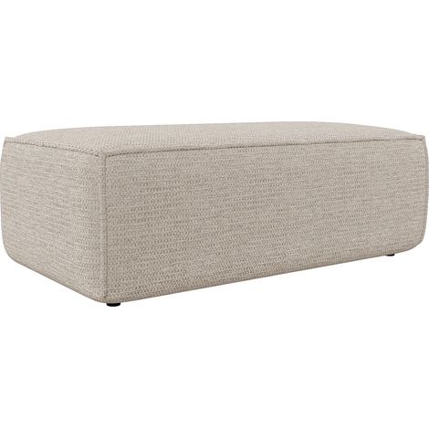 Pouf en tissu texturé beige AMELIA (1/3)