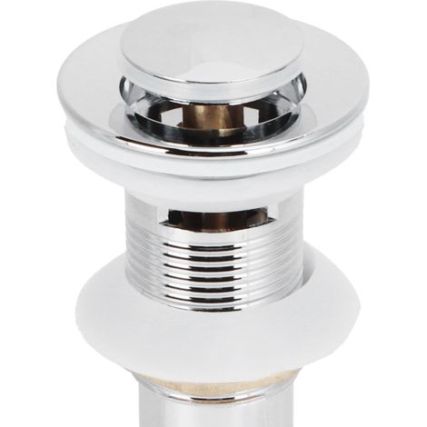 Bonde de lavabo, bouchon de vidange d'évier, bonde à clapet électroplaquée sans trop-plein, accessoires de salle de bain (bonde à clapet électroplaquée avec trou) (1/5)