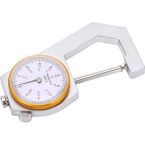 Tragbares Dickenmessgerät mit runder Skala, 0,1 mm manuelle Messanzeige, Messbereich 0-30 mm, spitze Sonde, präzises Kontrollwerkzeug. (1/5)
