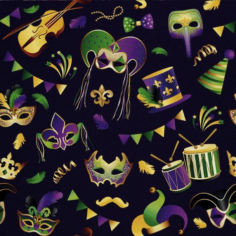 Tela Oxford decorativa para exteriores - Motivo de máscara de carnaval I DX220 (1/5)