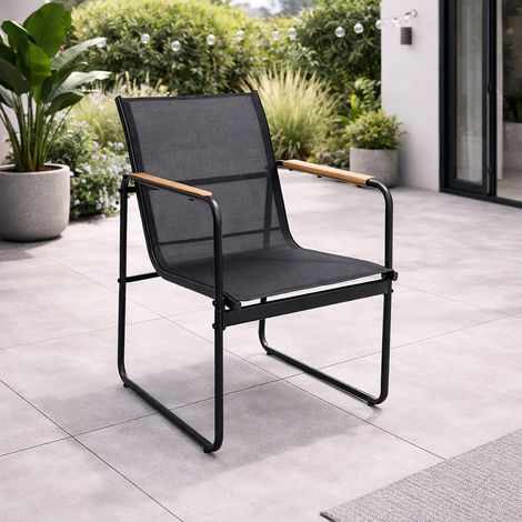 Gartenstuhl Sessel Vollstahl mit Textilen -MGS618252