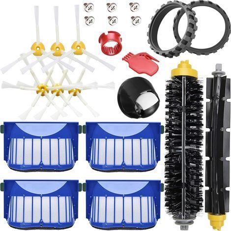 Accessoires iRobot Roomba Série 600 610 620 630 650 660 680 690, Brosses Rouleau Filtre et Brosses Latérales, Pièces Détachées (1/5)