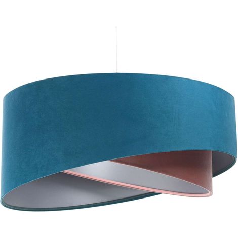 Suspension galaxy asymetric - Bleu turquoise intérieur rose clair et argenté
